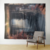 Lichtweg in einem Baumwald Wandteppich (Beispiel (Horizontal))