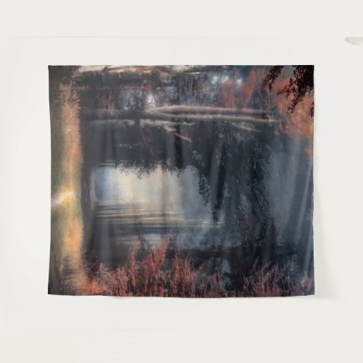 Lichtweg in einem Baumwald Wandteppich (Vorderseite (Horizontal))