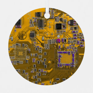 Lichtwellenleiter des Computergeek-Schaltkörpers Ornament Aus Metall