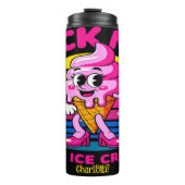 Lick Me Till Ice Cream" - Funny Cartoon Thermosbecher (Vorderseite)