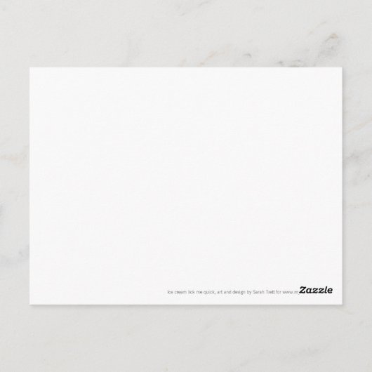 Lick mir schnelle Eiscreme rosa, weiße Anführungsk Postkarte (Rückseite)