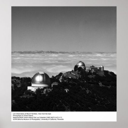 Lick Observatory at Mount Hamilton by Ansel Adams Poster (Vorne)