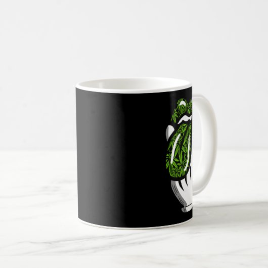 Lick Smoke Weed Pattern Pot Geschenk Kaffeetasse (VorderseiteRechts)