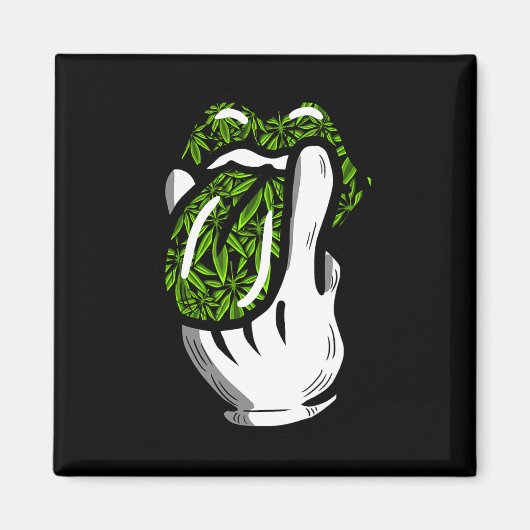 Lick Smoke Weed Pattern Pot Geschenk Magnet (Vorne)