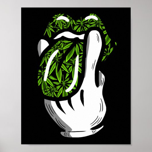 Lick Smoke Weed Pattern Pot Geschenk Poster (Vorne)