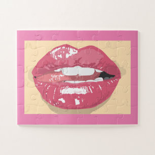 LICKEN LIPS MOUTH KISS JIGSAW PUZZLE LEICHT