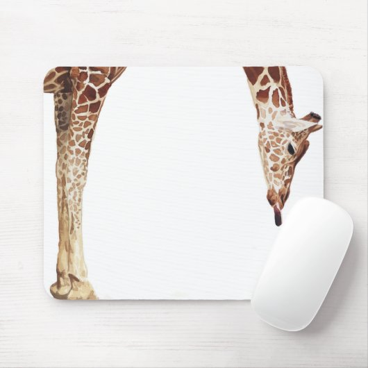 "Licker" Giraffen-Tier-Tier-Aquarell Mousepad (Mit Mouse)