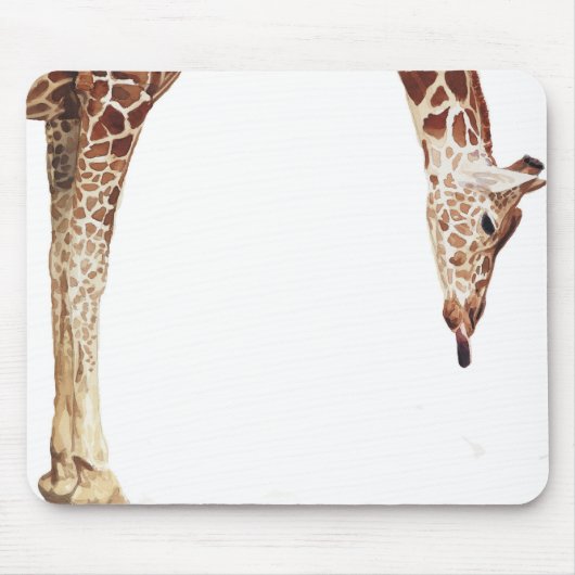 "Licker" Giraffen-Tier-Tier-Aquarell Mousepad (Vorne)