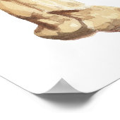 "Licker mit Pinguin" Giraffe Wasserfarbe Poster (Ecke)