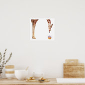 "Licker with Cupcake" Giraffe Wasserfarbe Poster (Küche)