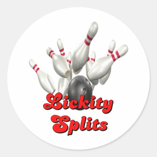 Lickity Split Bowling Runder Aufkleber (Vorderseite)