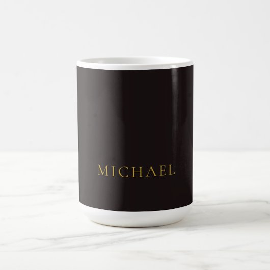 Licorice Black Gold Minimalist Plain Modern Name Kaffeetasse (Mittel)