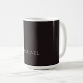 Licorice Black Minimalist Plain Modern Own Name Kaffeetasse (VorderseiteRechts)