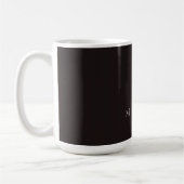 Licorice Black Minimalist Plain Modern Own Name Kaffeetasse (Links)