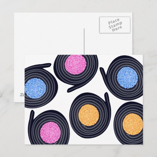 Licorice Catherine Wheels Postkarte (Vorne/Hinten)