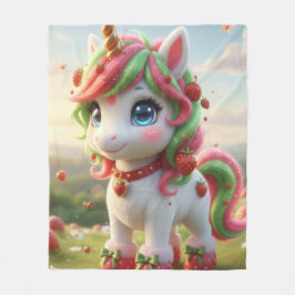 licorne fraise fleecedecke