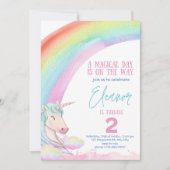 licorne Kid Birthday Einladung (Vorderseite)