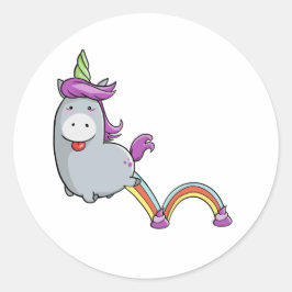 Licorne Poop Runder Aufkleber