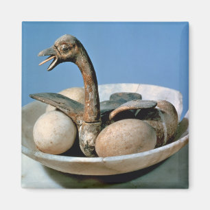 Lid aus einem Alabaster mit einem Vogel dekoriert Magnet