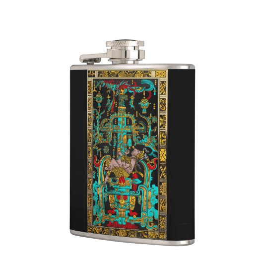 Lid des Großen Grabes von Pakal - Palenque Astrona Flachmann (Links)