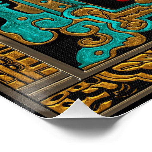 Lid des Großen Grabes von Pakal - Palenque Astrona Poster (Ecke)