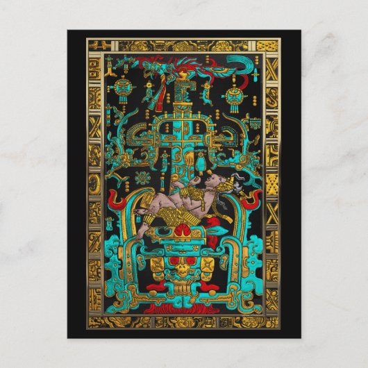 Lid des Großen Grabes von Pakal - Palenque Astrona Postkarte (Vorderseite)