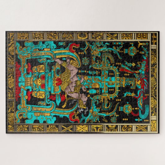Lid des Großen Grabes von Pakal - Palenque Astrona Puzzle (Horizontal)