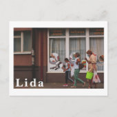 Lida Belarus Architektur Straße 3 Generationen Postkarte (Vorderseite)