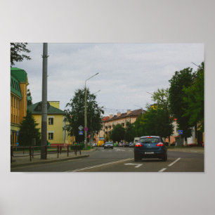 Lida Belarus Architektur Straße Stadtbild Poster