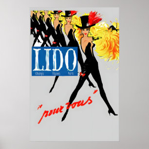 LIDO de Paris Vintage Cabaret Show Poster Druck 1