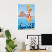 Lido Strand Seeufer Lugano Schweiz Poster (Heimbüro)