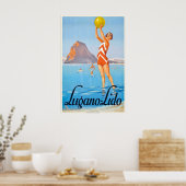 Lido Strand Seeufer Lugano Schweiz Poster (Küche)