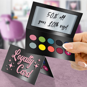 Lidschatten-Palette Pink Schwarz gefaltete Treueka Visitenkarten