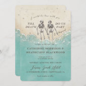 Lie hier ewig mit dir Hochzeitseinladung Einladung (Vorne/Hinten)