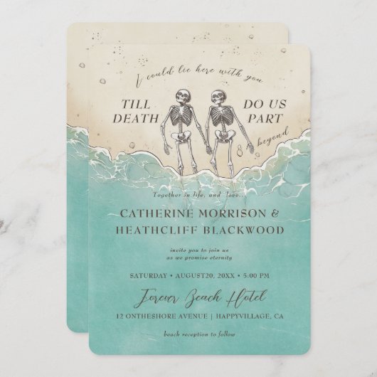 Lie hier ewig mit dir Hochzeitseinladung Einladung (Vorne/Hinten)