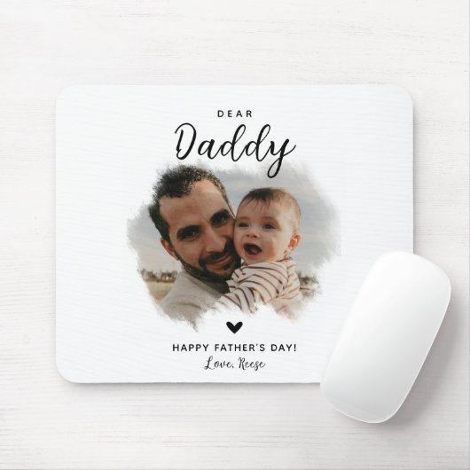 Liear Daddy | Modernes Foto Herztag der Vater Mousepad (Mit Mouse)