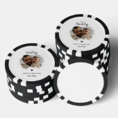 Liear Daddy | Modernes Foto Herztag der Vater Pokerchips (Stapel)