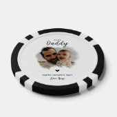 Liear Daddy | Modernes Foto Herztag der Vater Pokerchips (Einzeln)