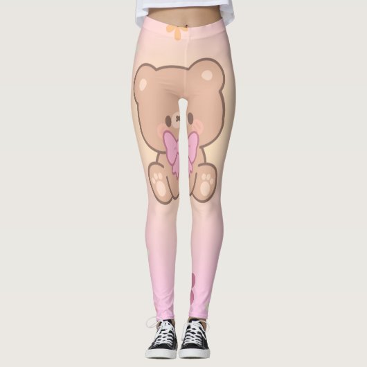 lieb mit Blumen Leggings (Vorderseite)