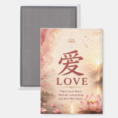 Liebe (愛) chinesischer Zeichenmagnet Magnet (Vorderseite/Rückseite)