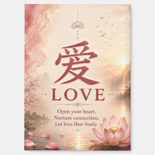 Liebe (愛) chinesischer Zeichenmagnet Magnet (Vorderseite)