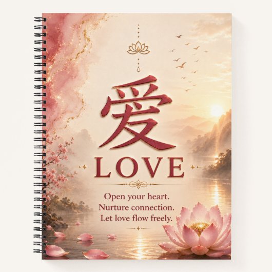 Liebe (愛) Chinesisches Zeichen Notizbuch (Vorderseite)