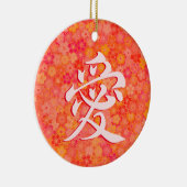 Liebe (愛) in japanischer Keramik Kanji Ornament (Rechts)