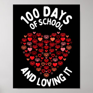 Liebe 100 Tage Niedliches Herz der Schule 100th D Poster