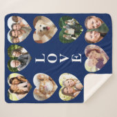 Liebe 10 Foto Collage Blue Sherpadecke (Vorderseite (Horizontal))