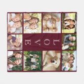 Liebe 10 Foto Collage Burgund Fleecedecke (Vorderseite (Horizontal))