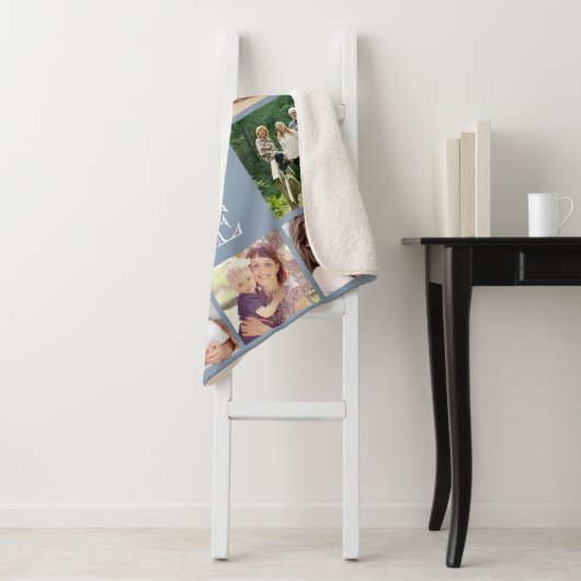 Liebe 10 Foto Collage Dusty Blue Sherpadecke (Beispiel)