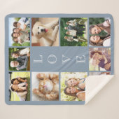 Liebe 10 Foto Collage Dusty Blue Sherpadecke (Vorderseite (Horizontal))