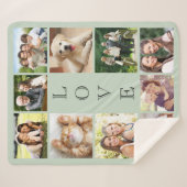 Liebe 10 Foto Collage Sage Green Sherpadecke (Vorderseite (Horizontal))