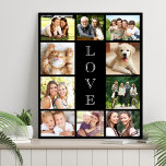Liebe 10 FotoCollage Black Künstlicher Leinwanddruck<br><div class="desc">Ein modernes Schwarzes Foto Collage Imitate Leinwand drucken,  um Ihre Familie,  Lieben,  Freunde,  Haustiere oder besondere Veranstaltungen zu feiern. Personalisieren Sie mit 10 Fotos. "LIEBE" ist in der Mitte in elegantem Text geschrieben.</div>